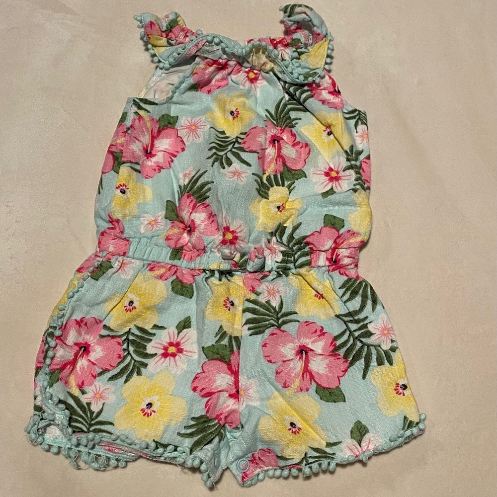 Girls Floral/Tropical Print Romper size 24 months